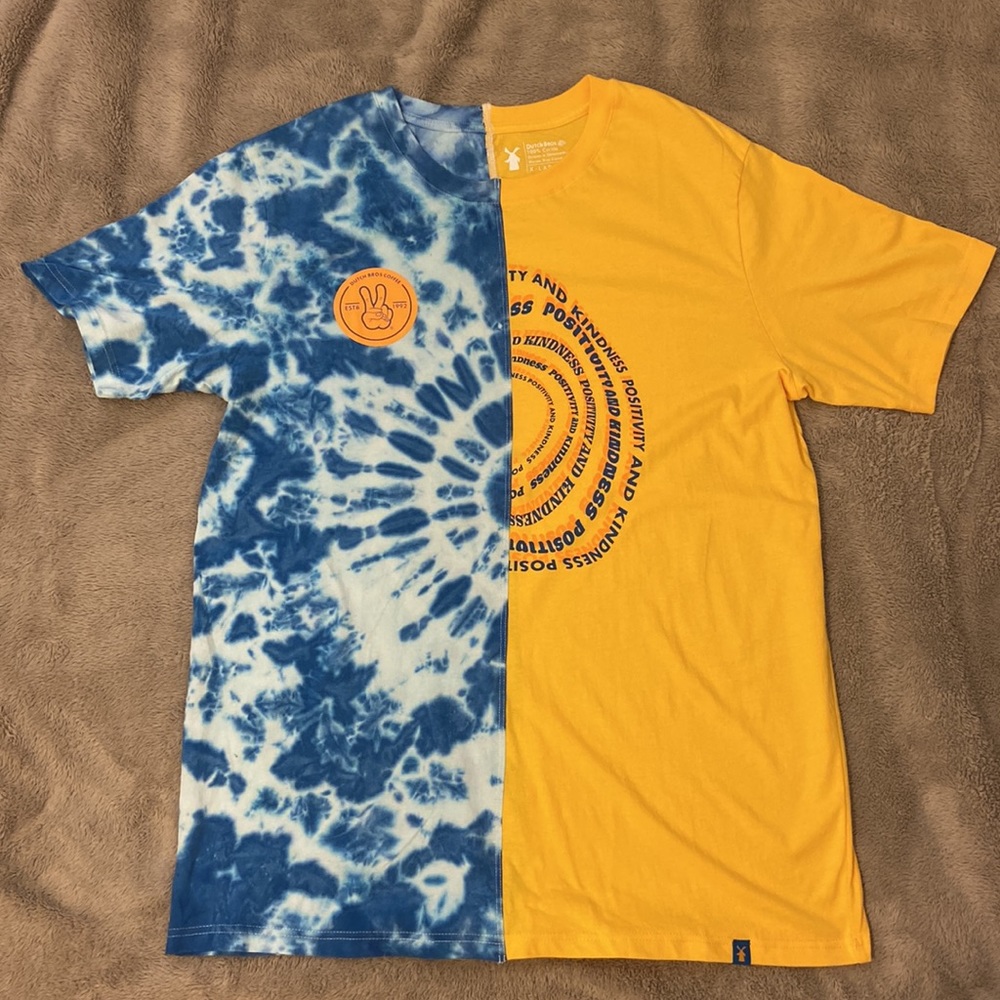*NEW* XL Yellow and blue tie-dye Dutch Bros t-shirt